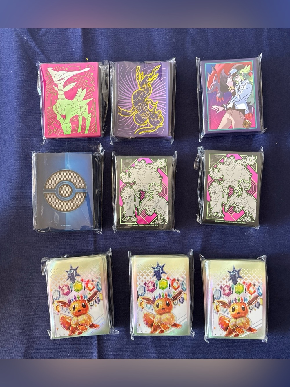 Pokemon TCG Card Sleeves Lot 9 Sealed ETB 65ct Eevee Miraidon Arceus